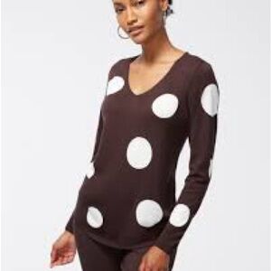 Chico's Brown Polka Dot Women's Top